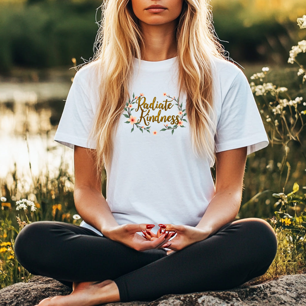 Radiate Kindness Leaves & Flowers T-Shirt