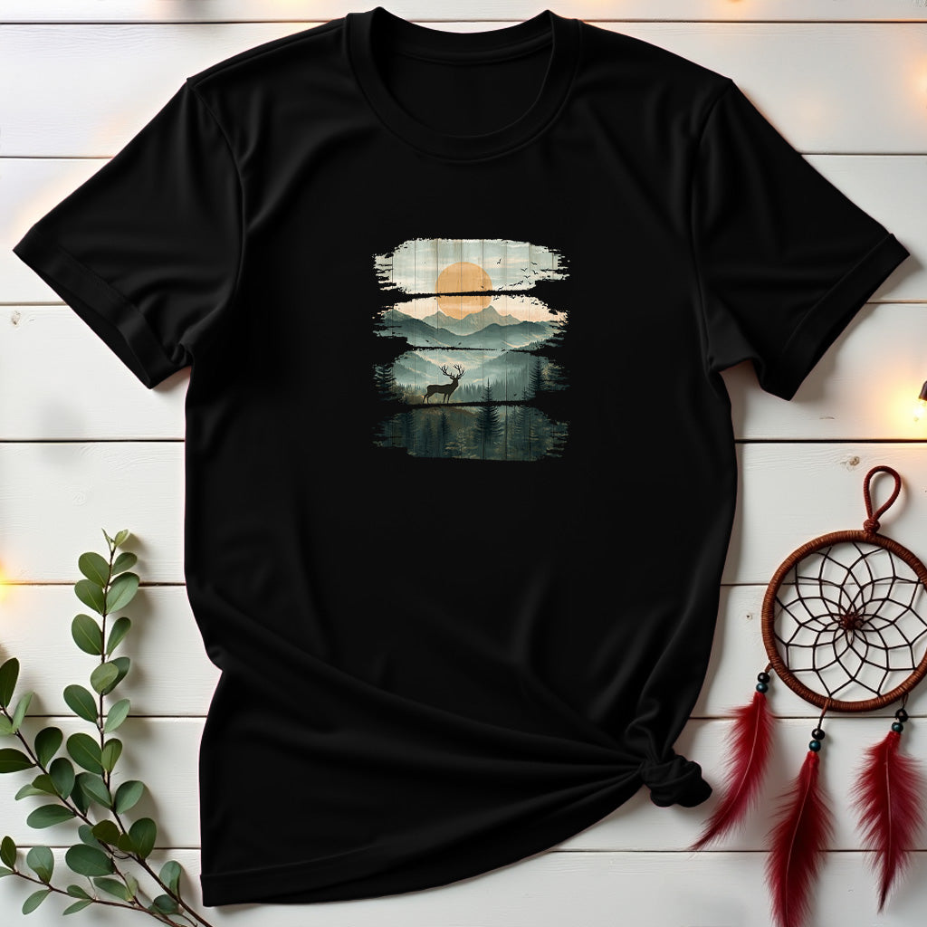 Mountain Wooden Panels T-shirt